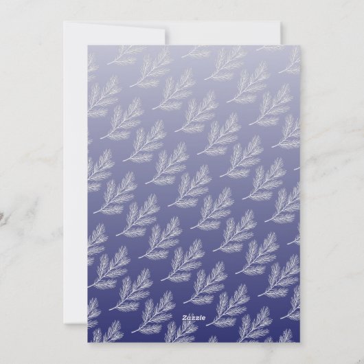 メリークリスマスホワイトブランチ青い写真 シーズンカード (裏面)