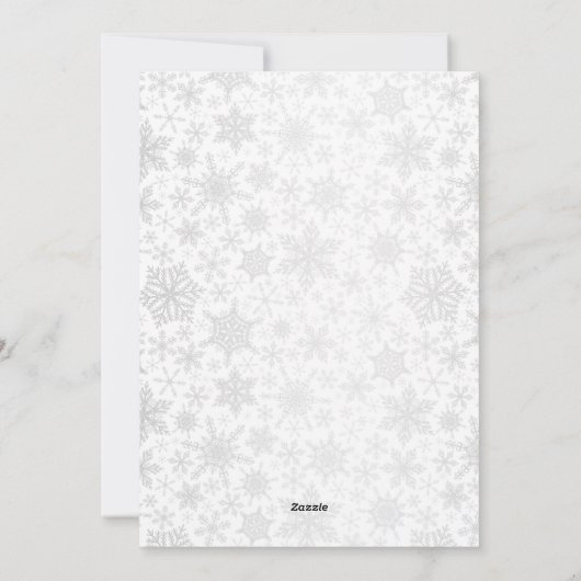 メリークリスマスホワイトブルーイエローキュート格言 シーズンカード (裏面)