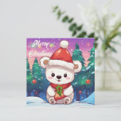 メリークリスマスホワイトベビーホッキョクグマ シーズンカード (スタンド正面)