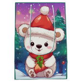 メリークリスマスホワイトベビーホッキョクグマ ミディアムペーパーバッグ (裏面)
