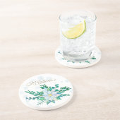メリークリスマスホワイトポインセチア雪 コースター (側面)