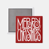 メリークリスマスホワイトマグネット マグネット (正面/裏面)