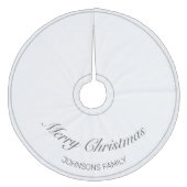 メリークリスマスホワイトミニマルモダンリスト フリース ツリースカート (正面)