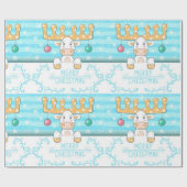 メリークリスマスホワイトムース ラッピングペーパー (フラット)