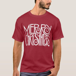メリークリスマスホワイトメンズTシャツ Tシャツ