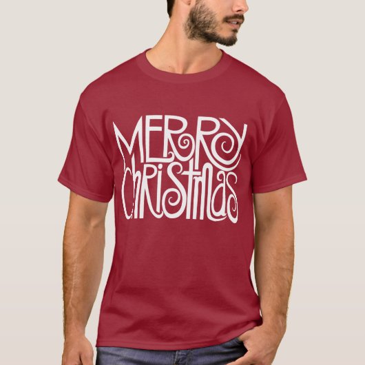 メリークリスマスホワイトメンズTシャツ Tシャツ (正面)