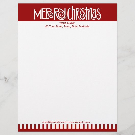 メリークリスマスホワイトレターヘッド レターヘッド (正面)
