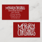 メリークリスマスホワイト名刺 名刺 (正面/裏面)