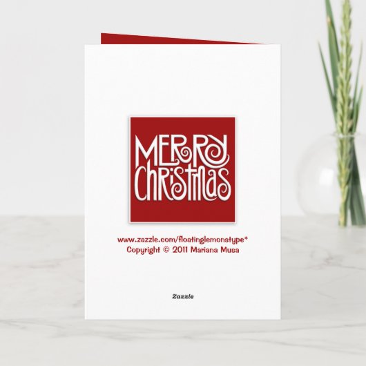 メリークリスマスホワイト文字カード シーズンカード (裏面)