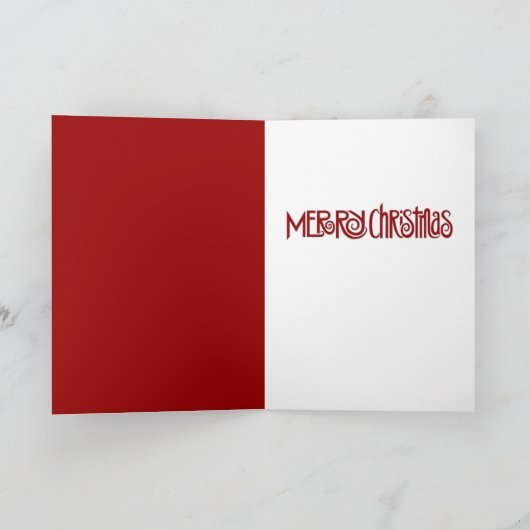 メリークリスマスホワイト文字カード シーズンカード (内部)