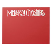 メリークリスマスホワイト文字メモ帳 ノートパッド (正面)