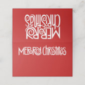 メリークリスマスホワイト文字折り畳み座席表 プレイスカード (外部開封)