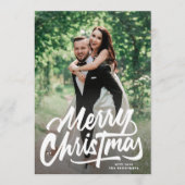 メリークリスマスホワイト書ハンドコラージュ シーズンカード (正面)