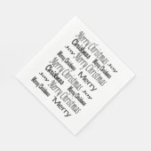 メリークリスマスホワイト紙ナプキンス スタンダードランチョンナプキン (角)