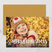 メリークリスマスホワイト2018ホリデーフォトオーバーレイ シーズンカード (正面/裏面)