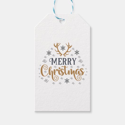 メリークリスマスホワイト ギフトタグ (正面)