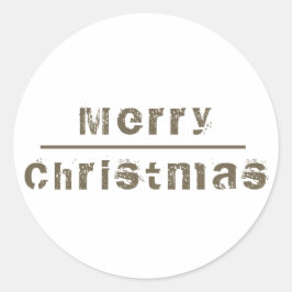 メリークリスマスホワイト&グレーホリデー ラウンドシール