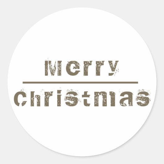 メリークリスマスホワイト&グレーホリデー ラウンドシール (正面)