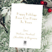 メリークリスマスホワイト&金ゴールドファミリーフォト シーズンカード