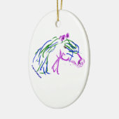 メリークリスマスホースヘッドツリーオーナメント セラミックオーナメント (左)