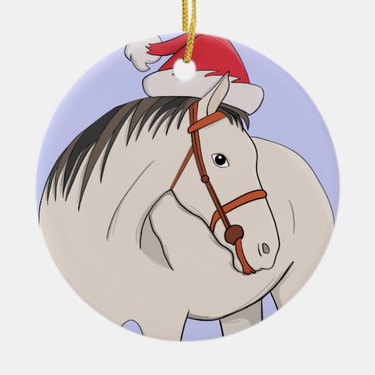 メリークリスマスホース セラミックオーナメント (正面)