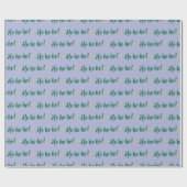 メリークリスマスホーホホライトブルーシームレスギフト ラッピングペーパー (フラット)