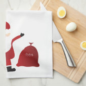 メリークリスマスホーホーホーサンタクロース飴ケーン キッチンタオル (四つ折り)