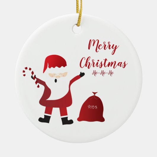 メリークリスマスホーホーホーサンタクロース セラミックオーナメント (正面)