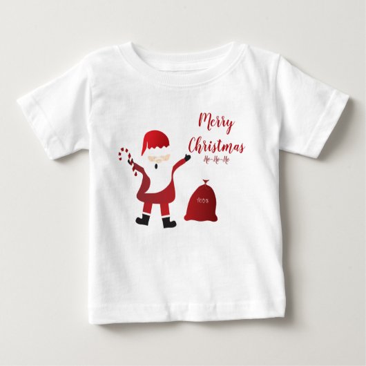 メリークリスマスホーホーホーサンタクロース ベビーTシャツ (正面)