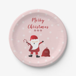 メリークリスマスホーホーホーサンタクロース ペーパープレート