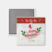 メリークリスマスホーホーホーフェスティバル休日デザイン マグネット (正面/裏面)