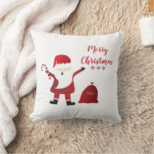 メリークリスマスホーホーホーホーサンタクロース赤 クッション (ブランケット)