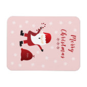 メリークリスマスホーホーホーホーサンタクロース赤 マグネット (横)