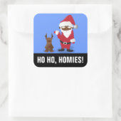 メリークリスマスホームボーイズ:ブラックサンタ&ブリンジン スクエアシール (バッグ)