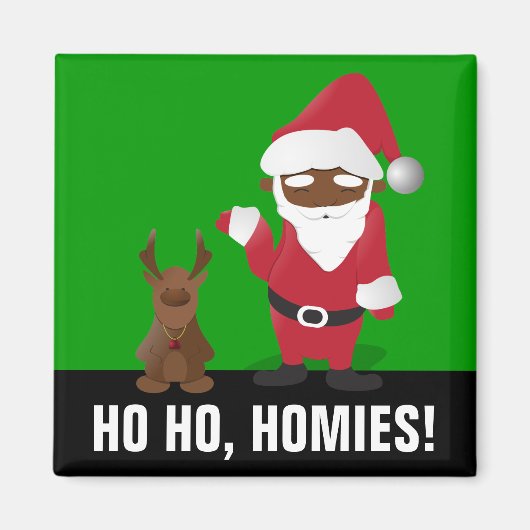 メリークリスマスホームボーイズ：ブラックサンタ&ブリンジン マグネット (正面)