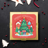 メリークリスマスホームメイドフードホリデーベーキング スクエアシール