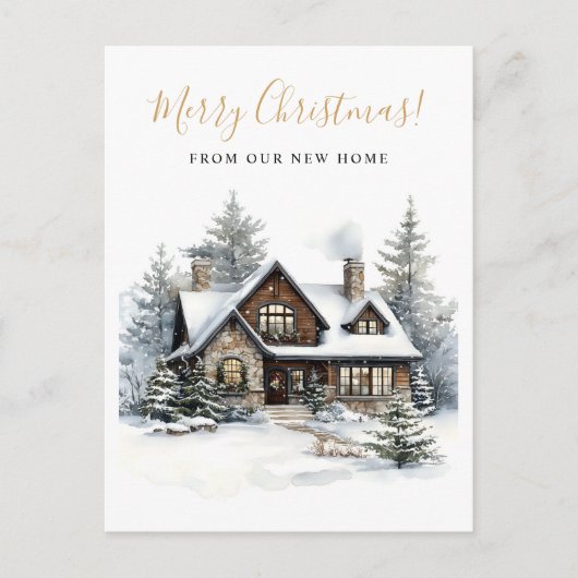 メリークリスマスホーム素朴ムービング 案内ポストカード (正面)