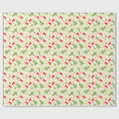 メリークリスマスボウアンドホリーバウレトロ ラッピングペーパー (フラット)