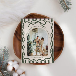 メリークリスマスボウエレガントフォト シーズンカード