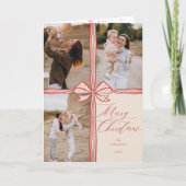 メリークリスマスボウエレガントプレゼントフォトコラージュ シーズンカード (正面)