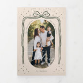 メリークリスマスボウエレガントプレゼントフォトコラージュ 三つ折りクリスマスカード (カバー)