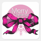 メリークリスマスボウスティッカー スクエアシール (正面)