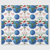 メリークリスマスボウリングボールサンタ ラッピングペーパー (フラット)