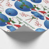 メリークリスマスボウリングボールサンタ ラッピングペーパー (角)