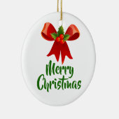 メリークリスマスボウレトロスタイル セラミックオーナメント (右)