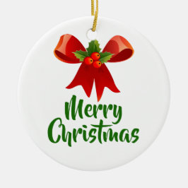 メリークリスマスボウレトロスタイル セラミックオーナメント