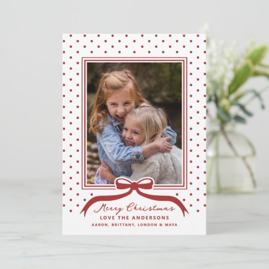 メリークリスマスボウ水玉模様 シーズンカード (スタンド正面)