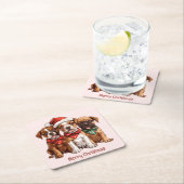 メリークリスマスボクサー スクエアペーパーコースター (インサイチュ)