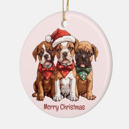 メリークリスマスボクサー セラミックオーナメント (左)