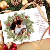 メリークリスマスボタニカルウィンターホリデーリース シーズンカード